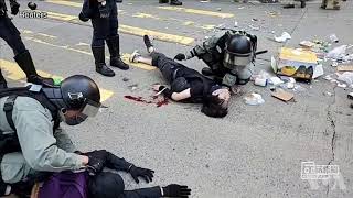 警察实弹打中示威者后香港紧张局势升级