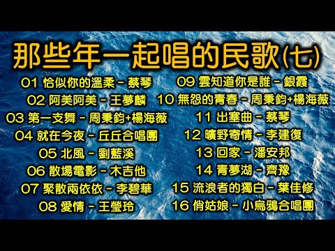 那些年一起唱的民歌（七）（改版上傳，内附歌詞）恰似你的溫柔（蔡琴）阿美阿美（王夢麟）第一支舞（周秉鈞+楊海薇）就在今夜（丘丘合唱團）北風（劉藍溪）散場電影（木吉他）聚散兩依依（李碧華）愛情（王瑩玲）