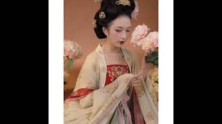 美しい唐王朝女性漢服漢民族伝統衣装