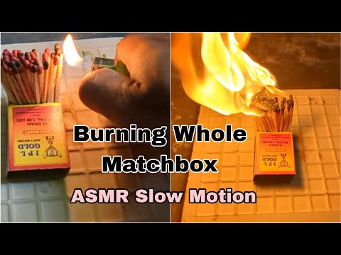 How a Whole Matchbox Burns In Slow Motion | ASMR Video