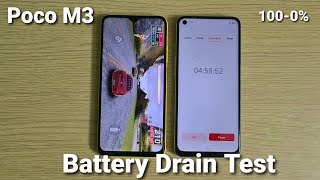 Poco M3 Battery Drain Test (100-0%)