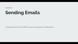 Sending Emails with SendGrid 11/5 - AWD 1111 Fall 2020