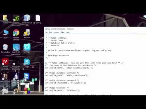 New wordpress database connection error Fix- wp-config-sample.php edit-Quick Guide