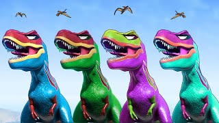 All SpiderMan Dinosaurs Fighting T-Rex Showdown Jurassic Dino Battle Royale 1