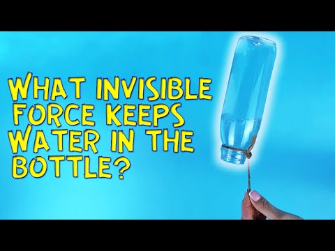 Centrifugal force experiment with a bottle of water