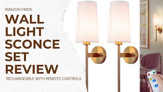 Installing Rechargeable Wall Sconce Light Fixture Set with Remote Controls
