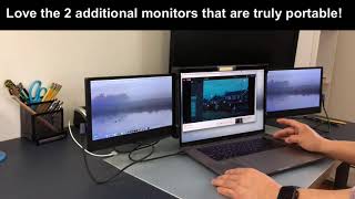 WESTHOD 12" Laptop Monitor Extender, Portable Monitor for Laptop HDMI USB C Dual Screens Extender FH