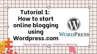 Tutorial 1: How to Start your online blogging using Wordpress.com | Adding Menu