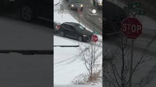 Cars Crash in Calgary Snow