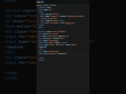Sign-In Form Tutorial | HTML & CSS | #Code #CodingTutorials | Part 1