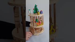 Wooden Christmas Carousel Automata Toy  #shorts #woodworking #automata