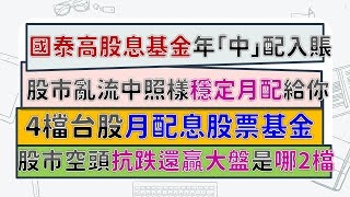 月月配的台股基金在股市空頭中，哪2檔贏大盤又抗跌？！國泰高股息基金7月年中配入帳啦，跟00878有什麼不一樣？月配息台股基金後續投資策略該如何呢？！~CC中文字幕