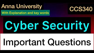 Cyber Security | Important Questions | Anna University | Tamil