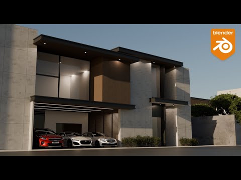 Modern House in Blender - 3D Modeling Timelapse