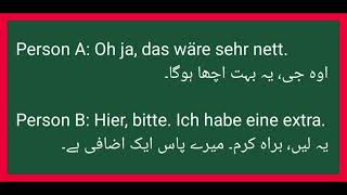 30-Line German Conversation (A2–B1) | Learn Real-Life Dialogue with Urdu | Daily Speaking Practice