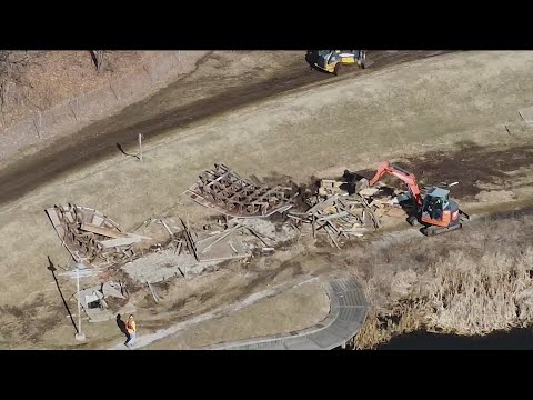 Greenwood Park art exhibit demolition underway