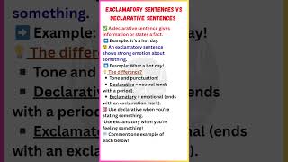 Exclamatory Sentences vs Declarative Sentences | Grammar Made Easy