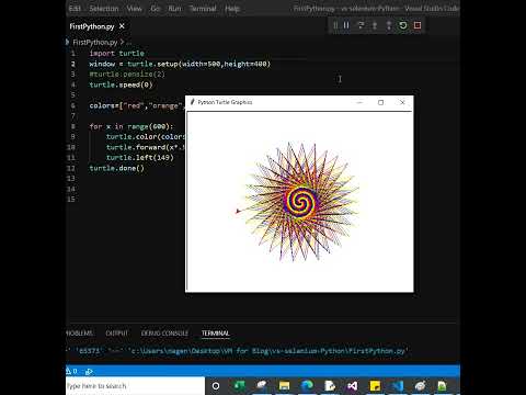 Draw Hypnotic Spiral in Python Turtle Graphic