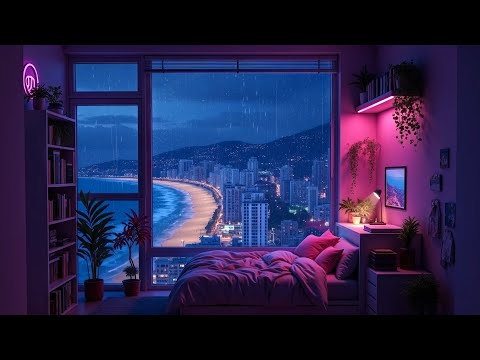 1990s Lofi City 🌊 A Seaside Villa ~ Cozy & Relaxing Music for a Peaceful Day 🎵 Lofi Rain Playlist