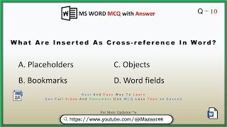 What are inserted as cross reference in Word , Question 10 , Q 10
