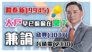 潤泰新(9945)大戶早已偷偷在賣！？兼論欣興(3037)台積電(2330)