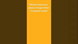 Did you know your phone charges faster in airplane mode?#phonehacks #lifehack #techtricks