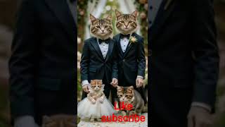 "Whiskered Wedding Wonders: The Stylish Cat Family Celebration " #CatWedding #StylishCat #TomcatLove