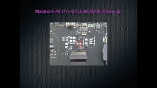Power-on pads location on MacBook, MacBook Air, MacBook Pro laptops.