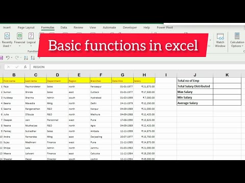 sum|count|Max|Min|Average| Learn Basics formula in excel|Basic to advance|Data Analyst|Advance Excel