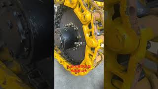 Large chain gold steel track chassis carrying strong power to conquer the entire terrain. Highly