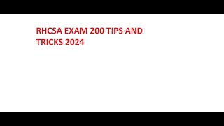RHCSA RHEL9 Tips and Tricks for Exam