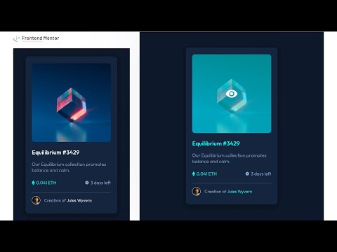 NFT preview card component - Frontend Mentor Challenge