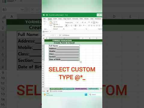 Create form in excel | How to create form in Excel #spreadsheetmagic #excel #shortsfeed