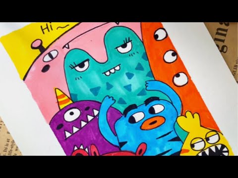 涂鸦画画｜马克笔｜每个人心中都有想要画的小怪兽