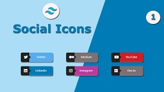 Front End UI Elements | Tailwind CSS - Social Icons #1 #tailwindcss #socialicons #speedcode