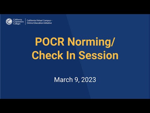 POCR Norming Session March 9, 2023
