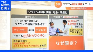 新型コロナワクチンの4回目接種がスタート　効果と副反応を解説　対象は「６０歳以上＆基礎疾患ある人のみ」｜TBS NEWS DIG