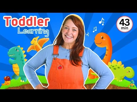 Dinosaur Learning Adventure | Colours, Counting, Toy Play & Signs, | Songs For Kids | Baby Signs