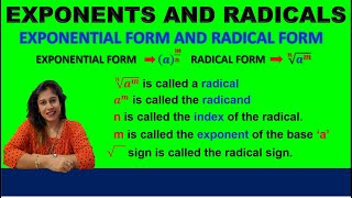 Exponents & Powers - Concept of Exponential & Radical Form- Radical/Radicand/Index-DAV Math- Class 8