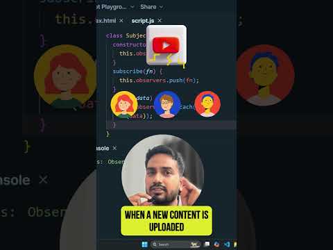 Observer Pattern in JavaScript Explained in 60 Seconds 🔥 | JS Design Patterns #shorts #interview