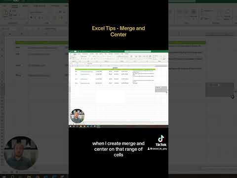 Excel Tips - Merge and Center
