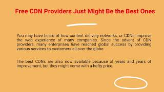 Free CDN Providers