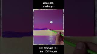 Easy Sunset Painting for Beginners #acrylicpaintingforbeginners #easypaintingidea#shorts #painting