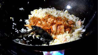 Appetizing! Kimchi Seafood Fried Rice - Taiwanese street food/開胃! 泡菜三鮮炒飯, 台南美食 - 台灣街頭美食
