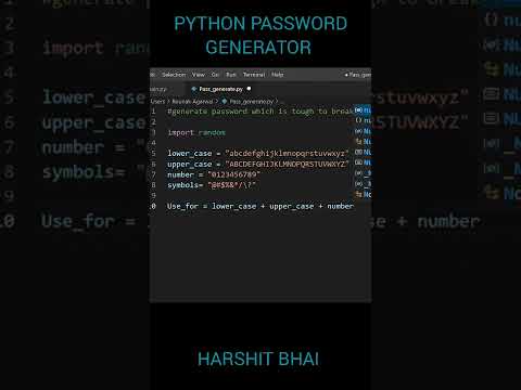 unhackable password generator 🔑 #tamilprogrammer python