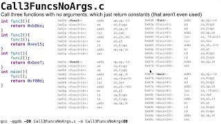 Arch1005: RISC-V Assembly 05 Calling Functions 03 Call3FuncsNoArgs.c 1