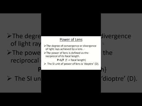 Power of lens- Light