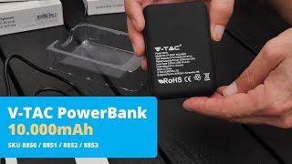 V-TAC Power Bank külső akkumulátor SuperSmall Digital (2xUSB) - 10000 mAh