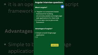 Question -1 | What is angular and its advantages | Angular interview questions #subscribe #angular