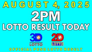 2pm Draw Lotto Result Today August 4 2025 Swertres Ez2 PCSO